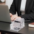 thumbnail image 2 of Dvruxg Clear Business Card Holder Box – Transparent Office Business Card Storage Case for Home, Desk & Exhibitions – Holds Cards, Pens, Notes, 2 of 5
