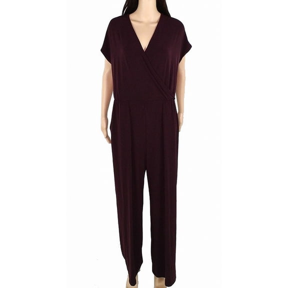 Alfani Petite Wide Leg Jumpsuit New Wine PL