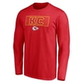 thumbnail image 2 of Men's Red Kansas City Chiefs Squad Throwbacks Long Sleeve T-Shirt, 2 of 3