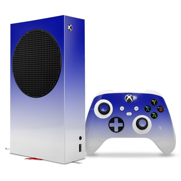 WraptorSkinz Skin Wrap compatible with the 2020 XBOX Series S Console and Controller Smooth Fades White Blue (XBOX NOT INCLUDED)