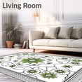 thumbnail image 2 of ODIKA 3'x5' Machine Washable Non-Slip Area Rug, Botanical Medallion Arrangement with Subtle Interlocking Details High Traffic Rug, Green, 597779, 2 of 7