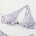 thumbnail image 6 of One Shoulder Swimsuits for Women 2 Piece Floral Bathing Suit Underwire Bikini Top with Thong Bottoms Cheeky Swimwear, Purple, M, 6 of 6