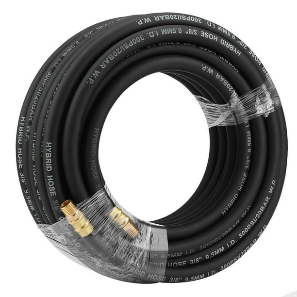 15m Rubber Air Hose Flexible 1/4"NPT 300 PSI with 5 pcs Compressor