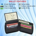 thumbnail image 2 of Cavelio RFID Blocking Cowhide Leather Zip-Around ID Bifold Wallet for Men with Gift Box Black, 2 of 8