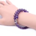 thumbnail image 3 of Gem Stone King Stunning 8mm Amethyst Wrap Around Adjustable Bracelet for Women with Charm Bead, 3 of 4