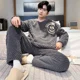 thumbnail image 3 of Pijamas con forro polar de franela para hombre, ropa de casa, conjunto de 20 estilos, ropa de dormir informal de moda térmica para parejas, novedad de 2024, 3 of 5