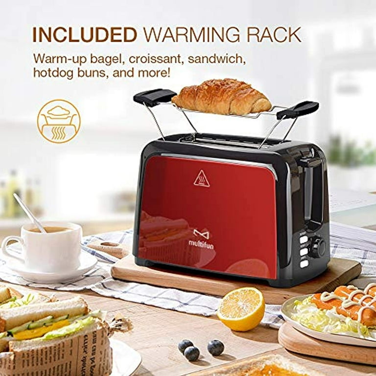 BELLA 4 Slice Toaster with Auto Shut Off - Extra Wide Slots & Removable  Crumb Tray and Cancel, Defrost & Reheat Function - Toast Bread & Bagel,  White