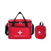 Xuanheng Empty First Aid Bag Adjustable Shoulder Strap Oxford Cloth Emergency Kit Bag Red