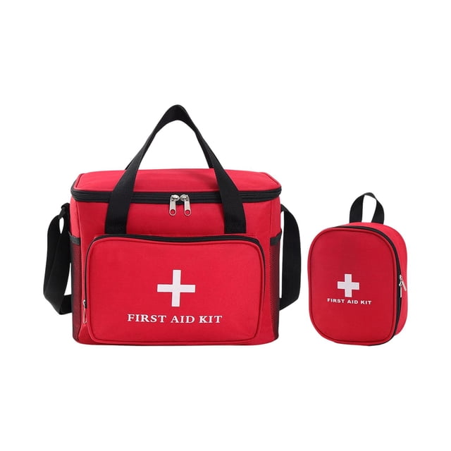 MERIGLARE Empty First Aid Bag Adjustable Shoulder Strap Oxford Cloth Emergency Kit Bag Red