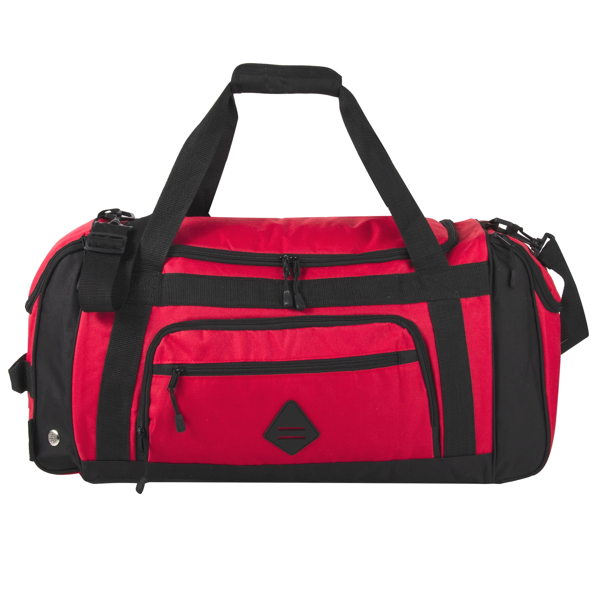 Summit Ridge 24"L Duffel Bag 42 Liter Capacity for Gym Clothes, Sports Equipment, Towels, Sneakers, Travel, Commute in Red