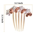 thumbnail image 5 of Sankuwen Women Rhinestone Inlaid Flower Hair Comb Hairpin Barrette Accessory, 5 of 9