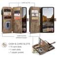 thumbnail image 3 of CaseMe Case for Samsung Galaxy A37 5G Wallet Case for Women Men, Fashion Durable PU Leather Magnetic Flip Lanyard Strap Wristlet Zipper Card Holder Wallet Phone Case for Samsung Galaxy A37 5G 6.7", 3 of 9