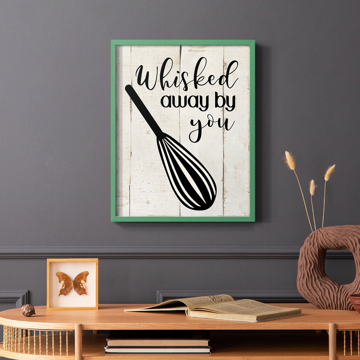 Whisked Away Framed Print in Green Solid Wood 11 x 14 Framed Print