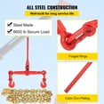 thumbnail image 3 of VEVOR Chain Load Binder, 5/16\" Tie Down Kit with 6600LBS Working Load Capacity and Two Grab Hooks, Includes (4) Ratchet Binders, 3 of 9