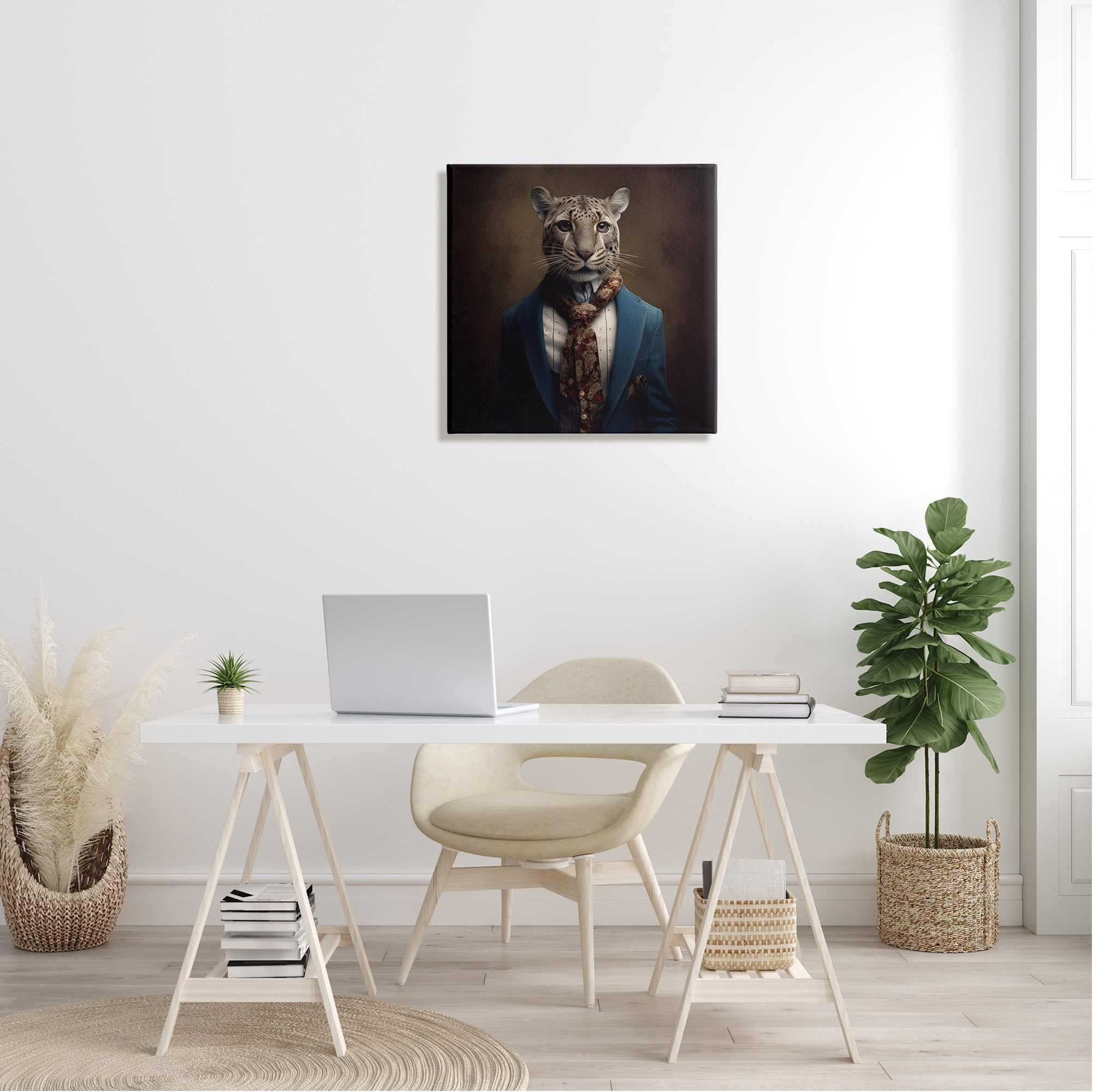 Stupell Industries Fancy Fashion Leopard Animals & Insects Painting Gallery Wrapped Canvas Art Print Wall Art, 24 x 24