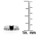 thumbnail image 3 of Dazzlingrock Collection 1.50 Carat (ctw) 18K Princess Cut Black & Round White Diamond Ladies Bridal Solitaire Engagement Ring With Matching Millgrain Wedding Band Set 1 1/2 CT, White Gold, Size 8.5, 3 of 3