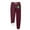 Burgundy, variant on IROINNID Fleece Sweatpants for Women Casual Jogger Printing Leggings Drawstring Waist Thick Warm Elastic Pants with Pockets,Pink