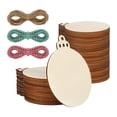 thumbnail image 2 of 100Pcs Round Wood Tag Hanging Gift Tags Round Circles DIY Hanging Tag Unfinished DIY Label for Christmas Tree Accessory Wedding Birthday, 2 of 8