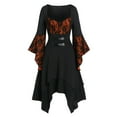 thumbnail image 1 of Vestidos Para Mujer Otoño Calavera Manga Larga Cuello Cuadrado Malla Empalme Irregular Fiesta Odeerbi ODB147525, 1 of 6