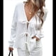 thumbnail image 3 of Blusa de Larga Abullonada Estilo Babydoll con Lazo Delantero para Mujer, Estilo Informal Y2K XL, 3 of 9