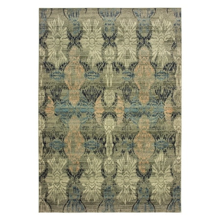 Oriental Weavers Raleigh 2333Y Indoor Area Rug Overdyeing gives the Oriental Weavers Raleigh 2333Y Indoor Area Rug its antique look. Durable polypropylene fibers ensure this area rug will work well in high-traffic areas. The eclectic pattern is made contemporary by its peach  blue  ivory  and beige palette. This rug is offered in your choice of available sizes.