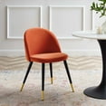 thumbnail image 5 of Side Dining Chair, Set of 2, Velvet, Orange, Modern Contemporary Urban Design, Kitchen Room Cafe Bistro Restaurant Hospitality, 5 of 9