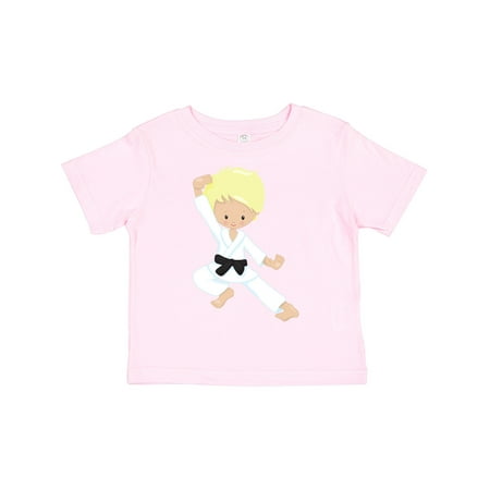 

Inktastic Karate Boy Cute Boy Black Belt Blond Hair Gift Toddler Boy Girl T-Shirt