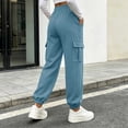 thumbnail image 4 of Dzrciro Cargo Pants for Women, Drawstring Elastic Waist Trousers with Side Pockets, Lightweight Athletic Baggy Pants S-2XL, 4 of 4