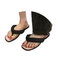 thumbnail image 3 of RotHome Womens Sandals Platform Flip Flops Dressy Comfy Open Round Toe Stone Slip on Flats Casual Summer Beach Vacation Slide Thong Sandals Wedge Heel Party, 3 of 8