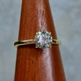 thumbnail image 2 of 2Ct Round Cut Real Moissanite Solitaire Engagement Ring 14K Yellow Gold Plated Silver, 2 of 3