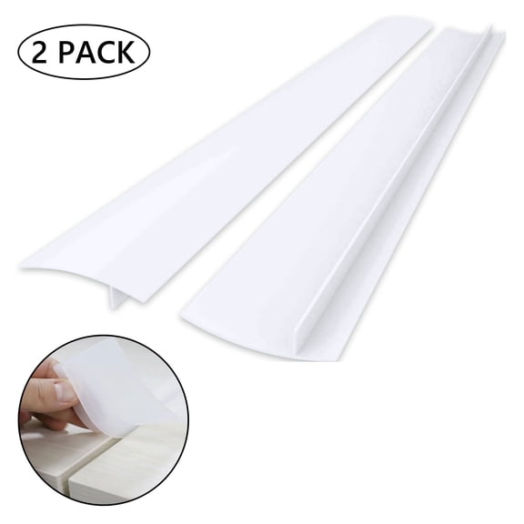 Tripumer 2 pack Silicone Stove Seam Covers 25inch Heat-Resistant, for Cooktop/Countertop/Oven/Washer/Dryer Leaks (White)