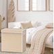 thumbnail image 4 of Cesta de ropa sencilla para el hogar doble con tapa, color beige, 4 of 7