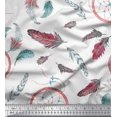 thumbnail image 1 of Soimoi Modal Satin Fabric Feather & Dream Catcher Home Decor Print Fabric by Yard 42 Inch Wide, 1 of 3