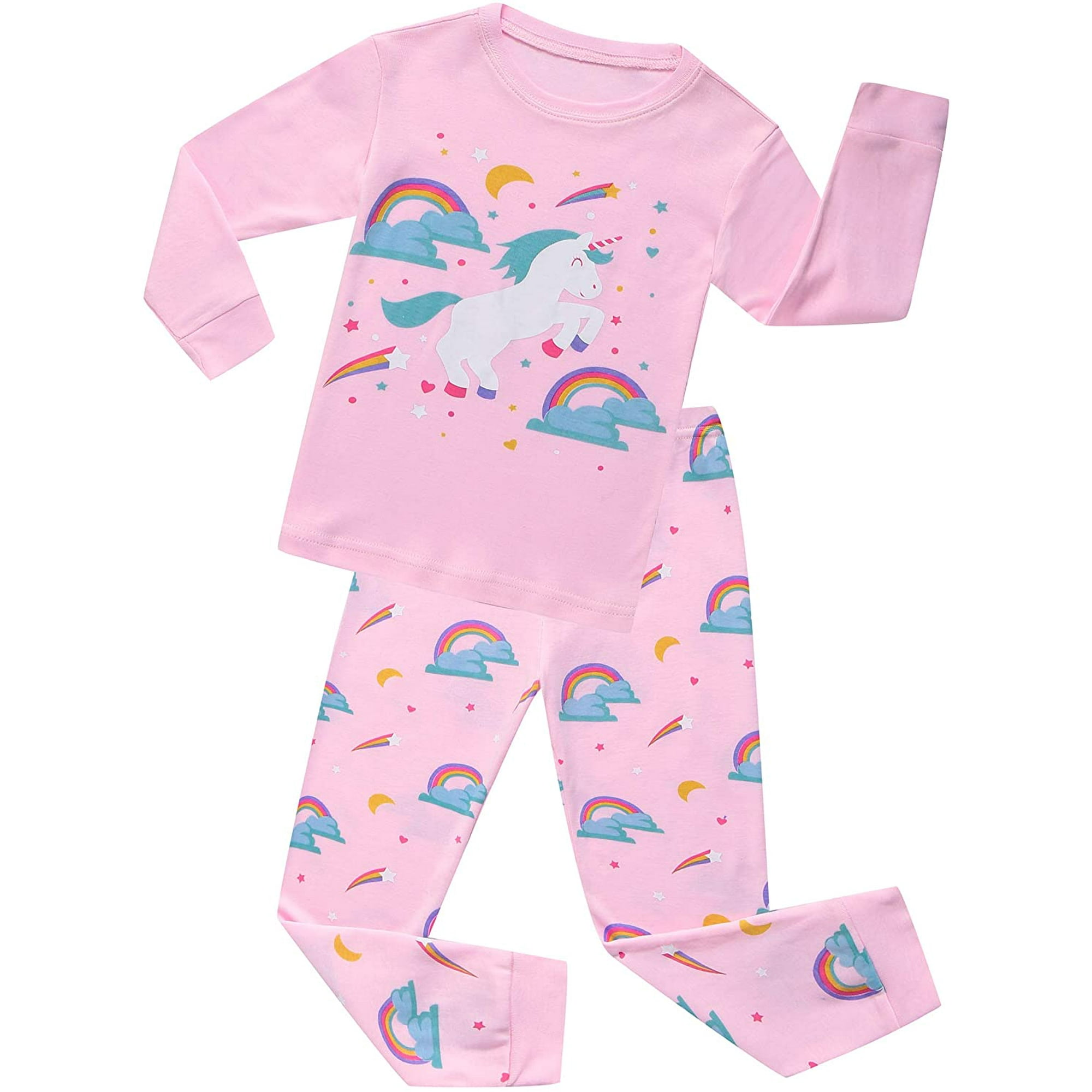 Ffiy Girls Unicorn Pajamas Clothes Sleepwear 100 Cotton Pjs For Toddlers Children Kids Pink 3t Other