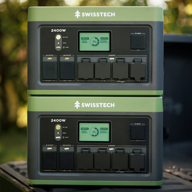Swiss Tech 2400W portable power station 2060Wh solar generator for