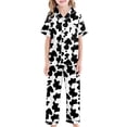 thumbnail image 2 of RTKFRFLM Loungewear For Girls Button Down Loungewear Set Casual Print Home Wear 3 Piece Set Oufits Loungewear Cute Outfit Oufits Loungewear,Size 3 Years-4 Years, 2 of 5