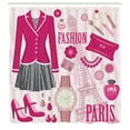 thumbnail image 3 of Ambesonne Fashion Shower Curtain, Fashion in Paris Dresses, 69"Wx84"L, Beige Pink, 3 of 5