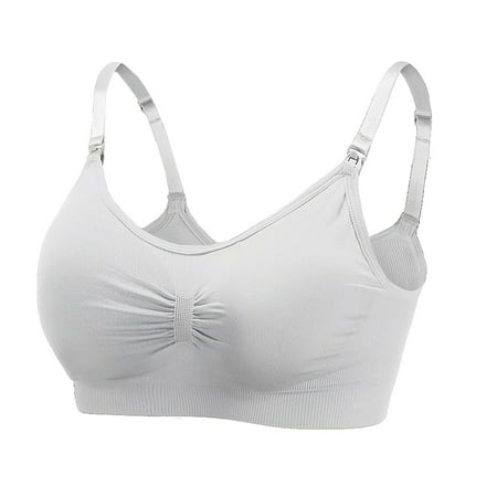 

XHJUN Women s Bras Push Up Underarm-Smoothing with Seamless Stretch Wireless Lightly Lined Comfort Bra Light Gray L