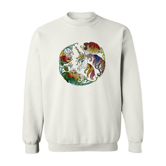 Adorable Unicorn Portrait Sweatshirt Women -Image by Shutterstock, Female 4X-Large