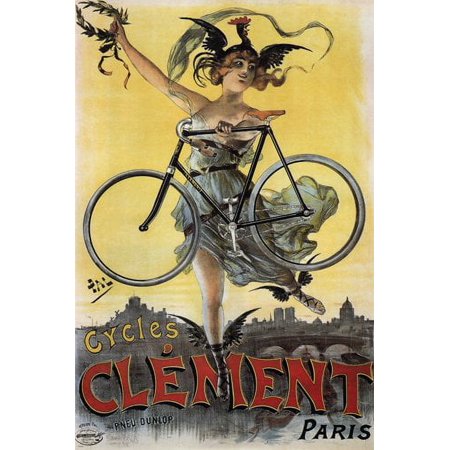 Cycles Clement Vintage Bike Ad Poster Jean De Paleologue France 1898 20x30