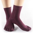 thumbnail image 4 of Calcetines deportivos para hombre Calcetín transpirable para mujer Calcetín de cinco para actividades deportivas Púrpura Yinane Calcetines de algodón de cinco dedos, 4 of 4