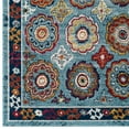 thumbnail image 3 of Modway Entourage 94.5x122" Odile Floral Moroccan Trellis Area Rug in Blue/Red, 3 of 8