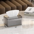 thumbnail image 1 of Zhuge Caja de pañuelos de acrílico transparente, tapas para cajas, dispensador de toallitas para secadora de mesa, para baño, cocina y coche, gris, 18 x 12 x 9,6 cm., 1 of 2