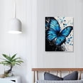 thumbnail image 3 of ONETECH Blue Butterfly Wall Art Inspirational Memorial Wall Decor Butterfly Pictures Canvas Gift Prints Framed Modern Painting Artwork For Bathroom Living Room Kitchen Office, 3 of 4