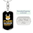 thumbnail image 2 of Crypto Floki Crypto Stainless Steel or 18k Gold Premium Swivel Dog Tag Keychain, 2 of 8