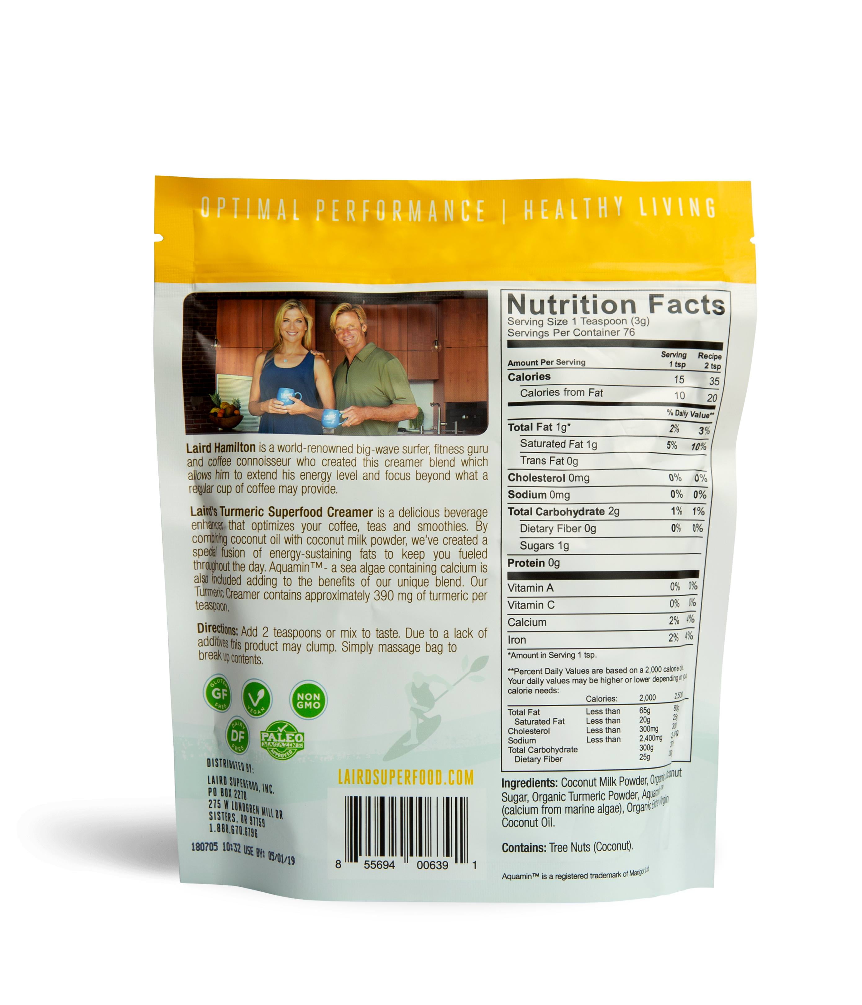 Laird Superfood Turmeric Superfood Creamer, 8 oz