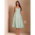 thumbnail image 3 of Mint Green Spaghetti Strap Fit & Flare Midi Dress For Elegant Day To Evening Wear, 3 of 7