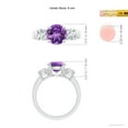 thumbnail image 5 of ANGARA Natural 1.7 ct Amethyst and Diamond Three Stone Engagement Ring in 925 Sterling Silver for Women (Size-8mm) | February Birthstone, Anniversary, Jewelry Gift for Women | Natural Amethyst Ring, 5 of 9
