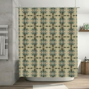 Abstract Vintage Style Pattern Shower Curtain, Seamless Pattern Waterproof Bath Curtains for Bathroom Decorations, 72 x 72 inches