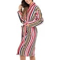 thumbnail image 6 of Notus Shawl Collar Bathrobe for Women Soft Spa Nightgowns 100% Cotton Terry robes for men - Towel Bathrobe Unisex Terry Cloth Bathrobe, Soft Shower Spa Robe Multi Red L, 6 of 7
